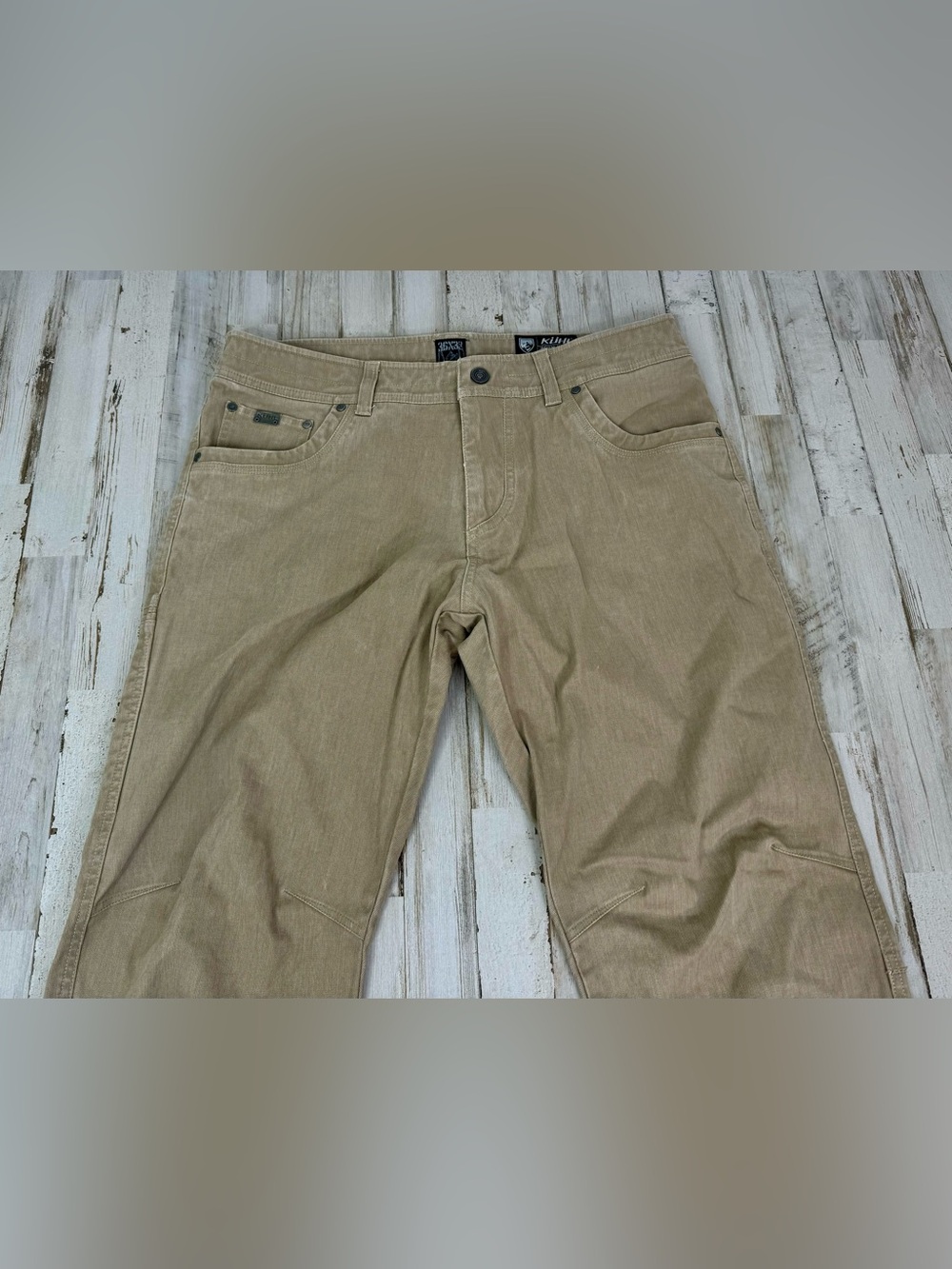 Kuhl Renegade Rock 36x32 Men's Outdoor Hiking Trail Pants, 6 pockets, khaki - Picture 2 of 11